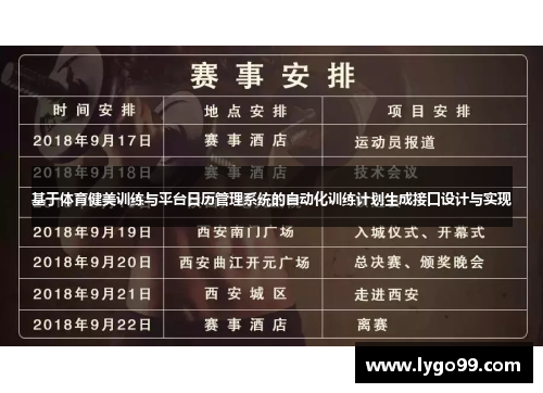 基于体育健美训练与平台日历管理系统的自动化训练计划生成接口设计与实现